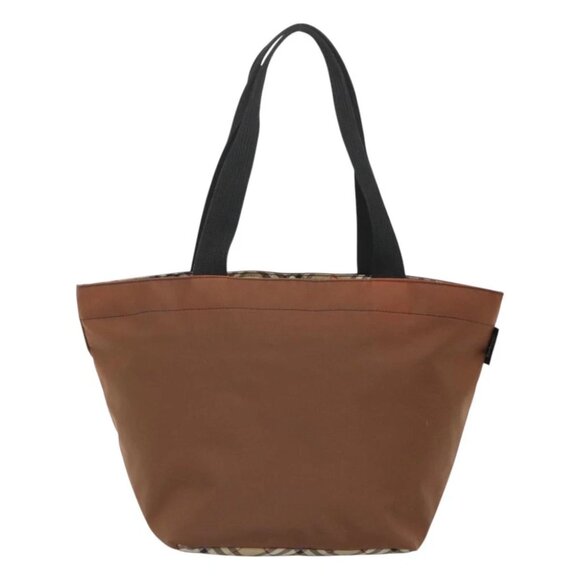 Burberrys Nova Check Tote Bag Nylon Brown Auth ti3085 - Picture 1 of 16